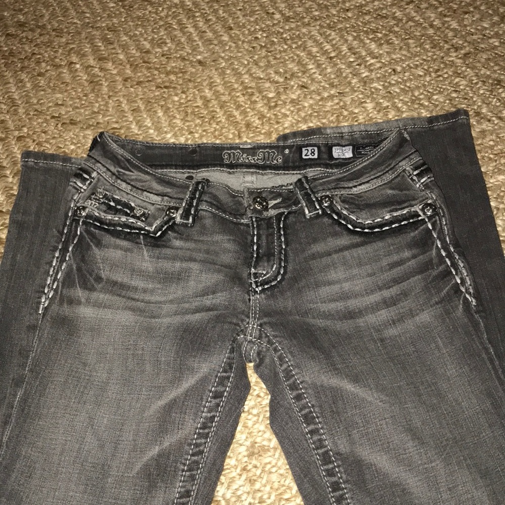 💗GREY MISS ME BOOT CUT JEANS SIZE 28💗